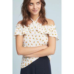NEW Anthropologie Larke Emilie Off-The-Shoulder Petite Blouse Size XS Z338-23